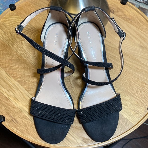 Kelly & Katie Shoes - KELLY & KATIE black sequins sparkle strappy heels. Worn once. Size US 7.5. CUTE!